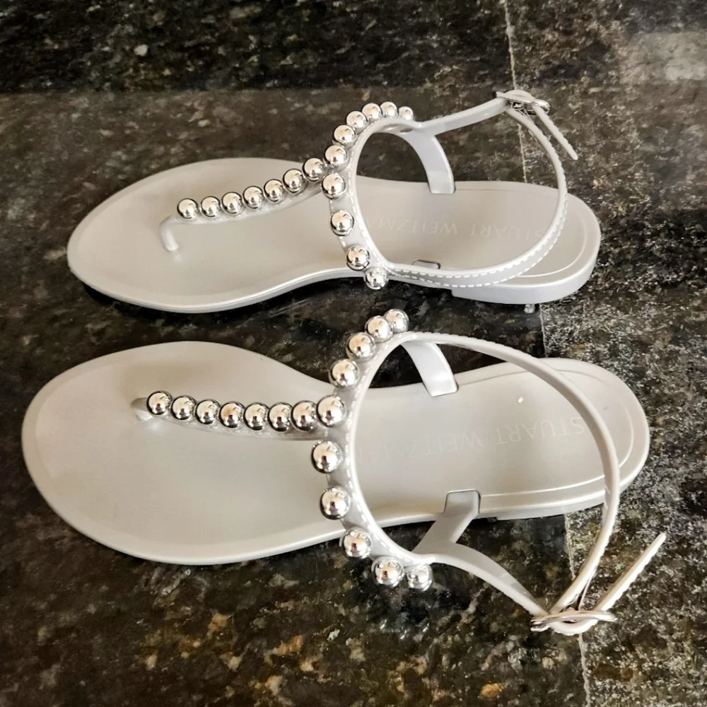 Stuart Weitzman glossy silver